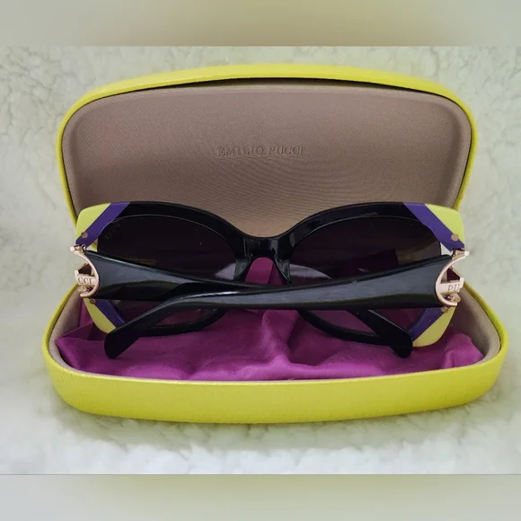 Emilio Pucci Black and Purple Sunglasses - Picture 2 of 10